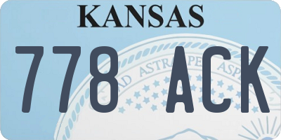 KS license plate 778ACK