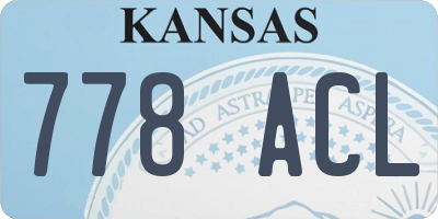 KS license plate 778ACL