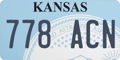 KS license plate 778ACN