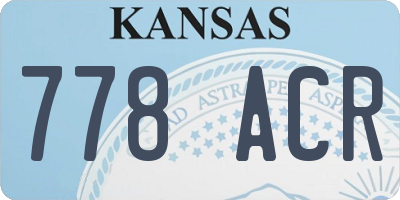 KS license plate 778ACR