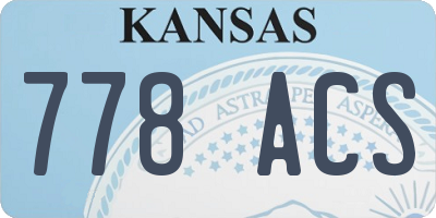 KS license plate 778ACS