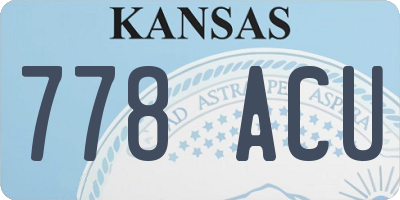 KS license plate 778ACU