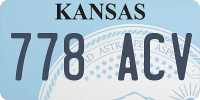 KS license plate 778ACV