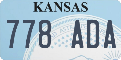 KS license plate 778ADA