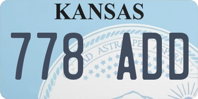 KS license plate 778ADD