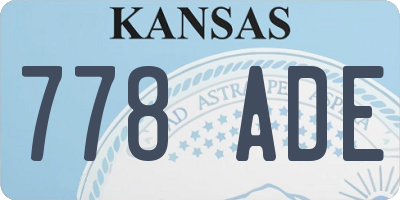 KS license plate 778ADE