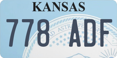 KS license plate 778ADF