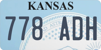 KS license plate 778ADH