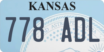 KS license plate 778ADL