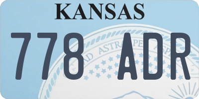 KS license plate 778ADR