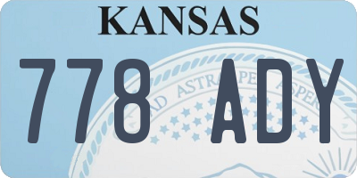 KS license plate 778ADY