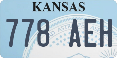 KS license plate 778AEH