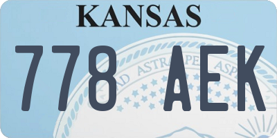 KS license plate 778AEK