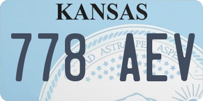 KS license plate 778AEV