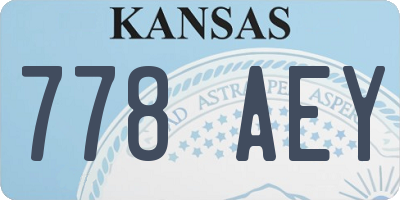 KS license plate 778AEY