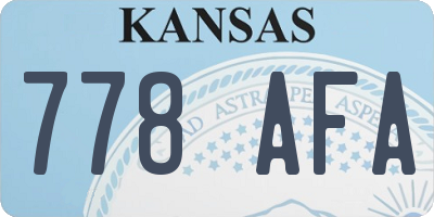 KS license plate 778AFA