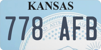 KS license plate 778AFB
