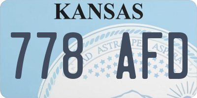 KS license plate 778AFD