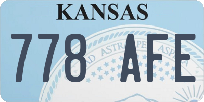 KS license plate 778AFE