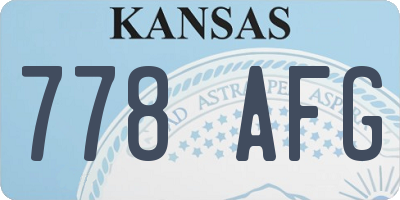 KS license plate 778AFG