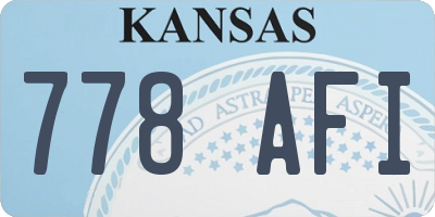 KS license plate 778AFI