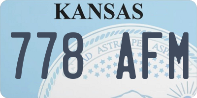 KS license plate 778AFM