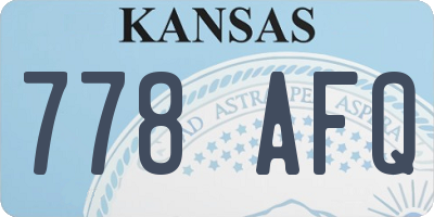 KS license plate 778AFQ
