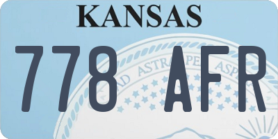 KS license plate 778AFR