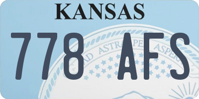 KS license plate 778AFS