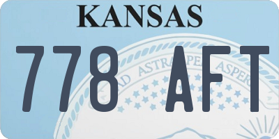 KS license plate 778AFT