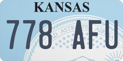 KS license plate 778AFU