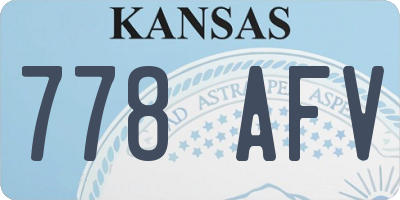 KS license plate 778AFV