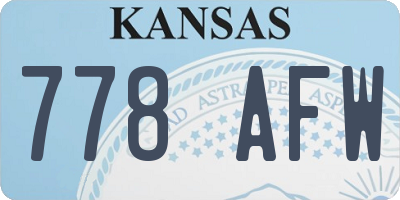 KS license plate 778AFW
