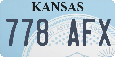 KS license plate 778AFX