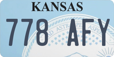 KS license plate 778AFY