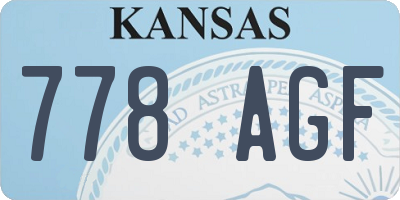 KS license plate 778AGF