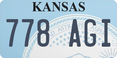 KS license plate 778AGI