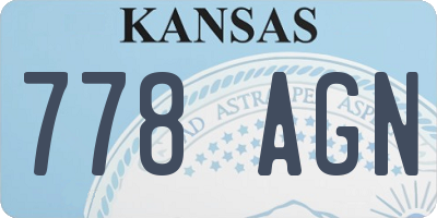 KS license plate 778AGN