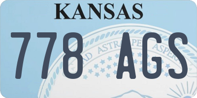 KS license plate 778AGS