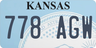 KS license plate 778AGW