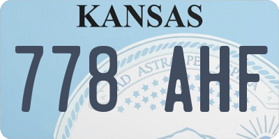 KS license plate 778AHF