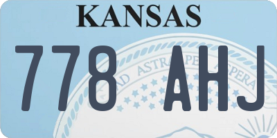 KS license plate 778AHJ