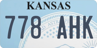 KS license plate 778AHK