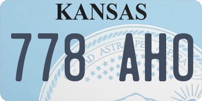 KS license plate 778AHO