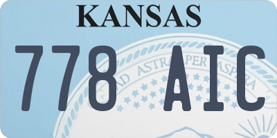 KS license plate 778AIC