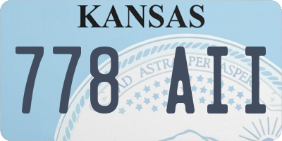 KS license plate 778AII