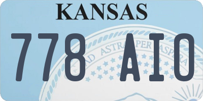 KS license plate 778AIO