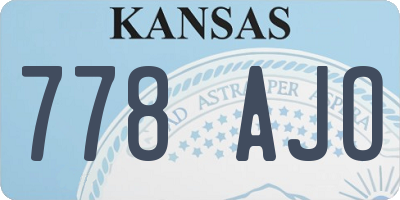 KS license plate 778AJO