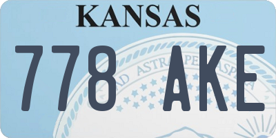 KS license plate 778AKE