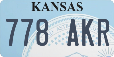 KS license plate 778AKR